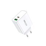 Adapter Remax RP-U125 65W GaN USB-C / USB-A  (valge)