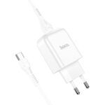 Laadija Hoco N2 USB A 2A 10W + juhe Type C (valge)