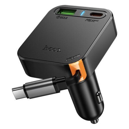 Autolaadija Hoco NZ18 USB C + USB A C 65W + juhe Type C (must)