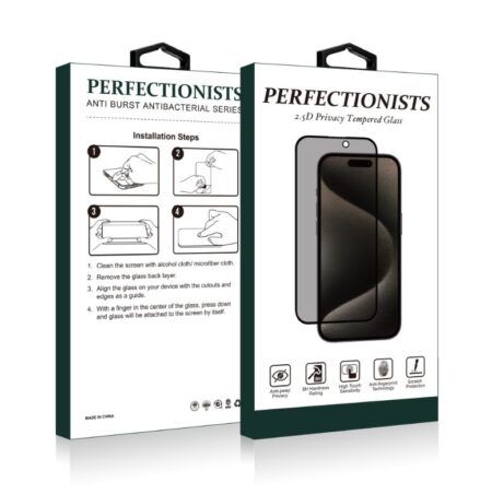 Kaitseklaas 2.5D Perfectionists Privacy Apple iPhone 17 Pro/ 16 Pro / 17  (must)