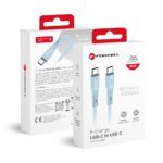 Juhe Forcell F-Energy C341 QC4.0 3A 60W Silicone Type-C to Type-C 1m (sinine)