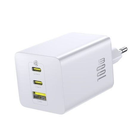 Laadija Baseus EnerFill FE11 100W, X2 USB-C + USB-A (valge)