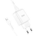 Laadija Hoco N2 USB A 2A 10W + juhe Lightning (valge)