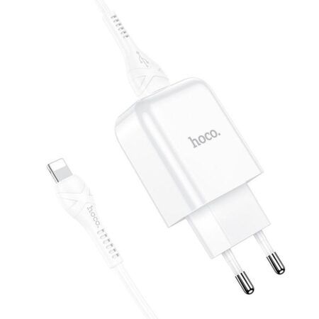 Laadija Hoco N2 USB A 2A 10W + juhe Lightning (valge)