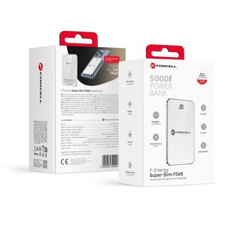 Akupank Forcell SuperSlim MagSafe 15W 5000mAh (valge)