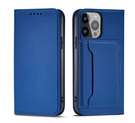 Ümbris kaanega Pouch Card Wallet iPhone 13 (sinine)