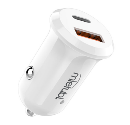 Autolaadija Mletubl MTB-CC08 USB-А / Type-C QC18W (valge)