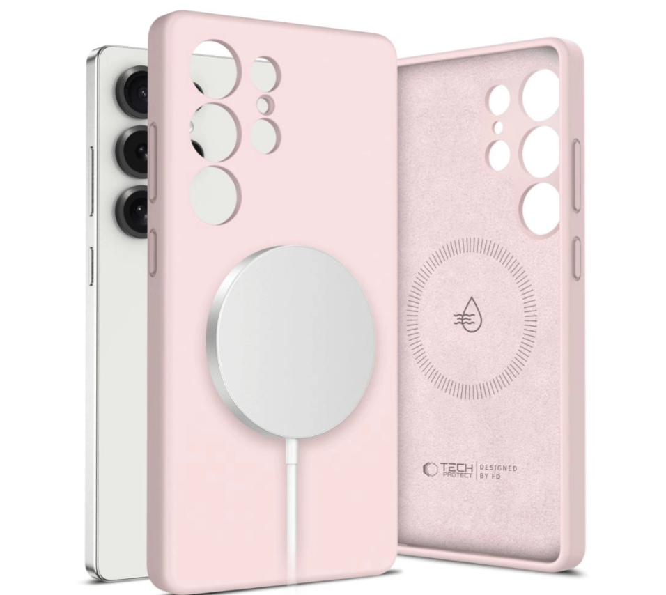 Ümbris Tech-Protect Liquid Silicone MagSafe Samsung S25 Ultra (roosa)