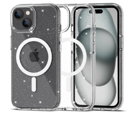 Ümbris Tech-Protect FlexAir Hybrid MagSafe iPhone 15 (läbipaistev / sädelev)