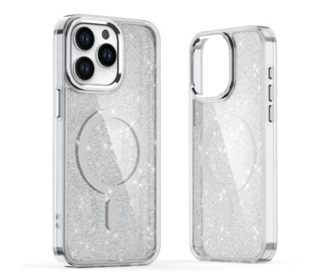 Silikoon Crystal Glitter MagSafe Case Samsung Galaxy S26 (läbipaistev/valge)