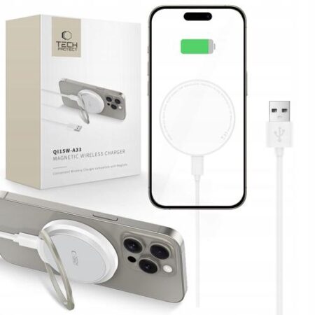 Juhtmevaba laadija Tech-Protect QI15W-A33 Inductive Charger with MagSafe (valge)