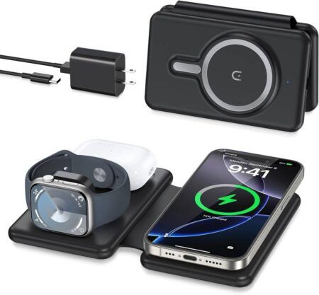 Juhtmevaba laadija G910 3 in 1 iPhone/watch/airpods (must)