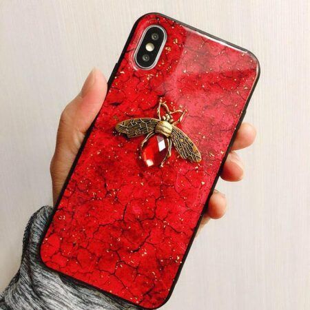 Silikoon Marmor Ümbris Iphone 11 Pro (punane kärbes)