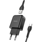 Laadija Hoco N2 USB A 2A 10W + juhe Type C (must)