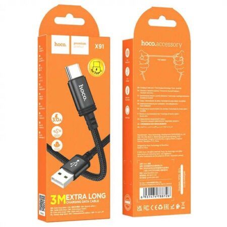 Laadimisjuhe Hoco 3A X91 USB-A to Type-C 3M (must)