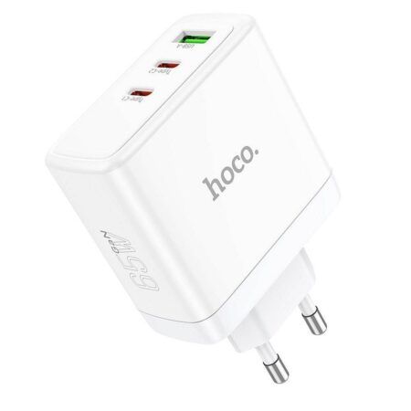 Adapter Hoco 2x USB C + USB A GaN QC PD 65W N30 (must)