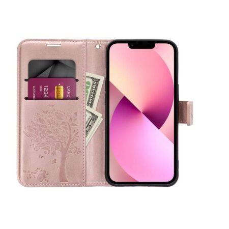 Ümbris kaanega Mezzo Book Samsung S22 Ultra (mandala/roosa kuld)