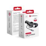 Autolaadija Forcell CC50-1AC USB A 38W + juhe USB C (must)
