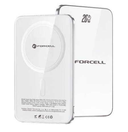 Akupank Forcell F-Energy SuperSlim F5K8 QC4.0 PD3.0 15W 5000 mAh (valge)