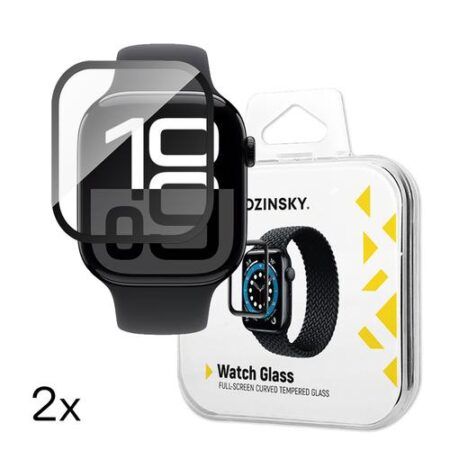 Kaitseklaas Wozinsky Full Glue Apple Watch 10 46mm must servaga (2 tk pakis)