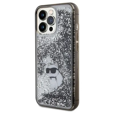 Karl Lagerfeld Liquid Glitter Choupette Logo Ümbris iPhone 13 Pro Max (läbipaistev)
