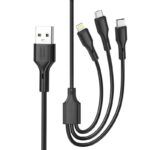 Juhe XO cable NB230 3in1 Lighting+MicroUsb+Type-C (1m / must)