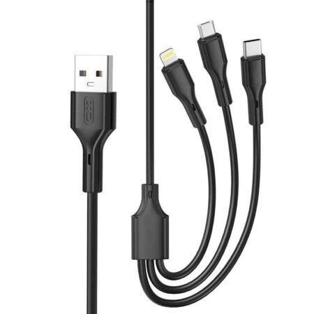 Juhe XO cable NB230 3in1 Lighting+MicroUsb+Type-C (1m / must)