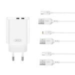 Laadija lightning juhtmega XO CE34, 2X USB-A (1m / valge)