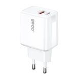 Adapter BWOO CDA182, 1x USB-A, 1x USB-C, 20W (valge)
