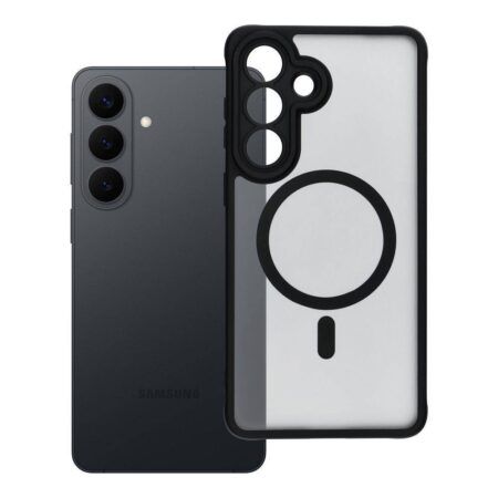 Ümbris FULL MATTE MagSafe Samsung S26 Plus (läbipaistev / must)