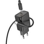 Laadija Hoco N62 30W GaN USB-C + USB-C to USB-C cable 1.0m (must)