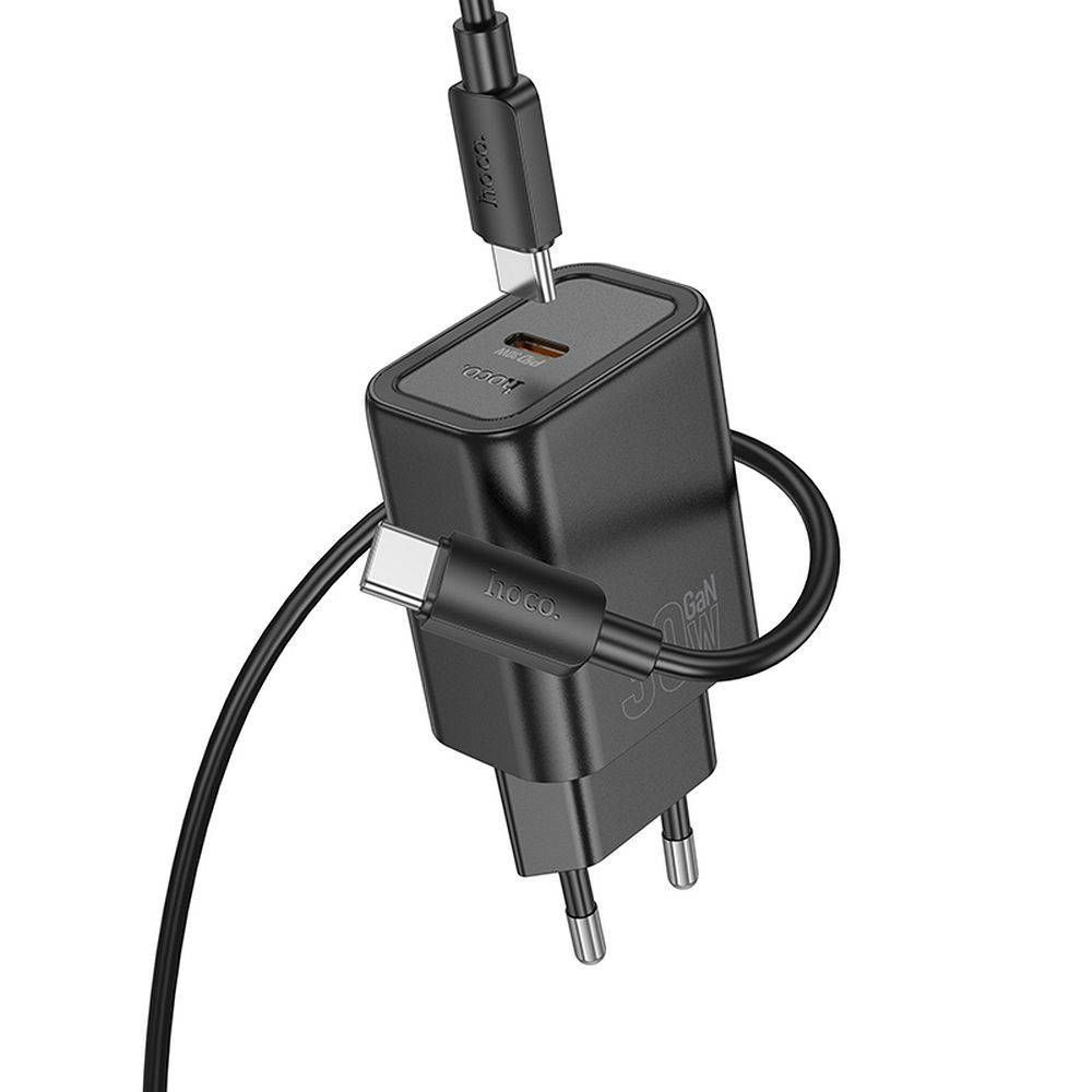 Laadija Hoco N62 30W GaN USB-C + USB-C to USB-C cable 1.0m (must) Laadija Hoco N62 30W GaN USB-C + USB-C to USB-C cable 1.0m (must)