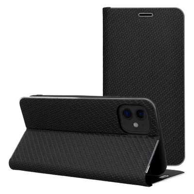 Ümbris kaanega Luna Book iPhone 16e (must)