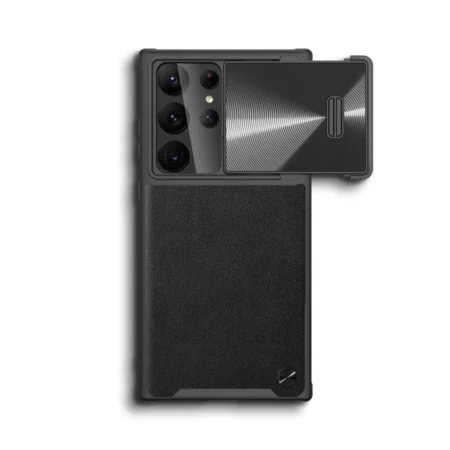 Ümbris Nillkin Camshield Leather Samsung S22 Ultra (must)