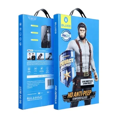 Kaitseklaas "Mr. Monkey Anti-Peep Privacy" Full Glue iPhone 15 Plus / 14 Pro Max (must)