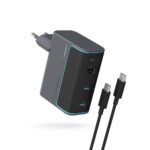 Laadija USB-C juhtmega Cuktech 100W-GAN 2 USB-C, 1x USB-A (must)