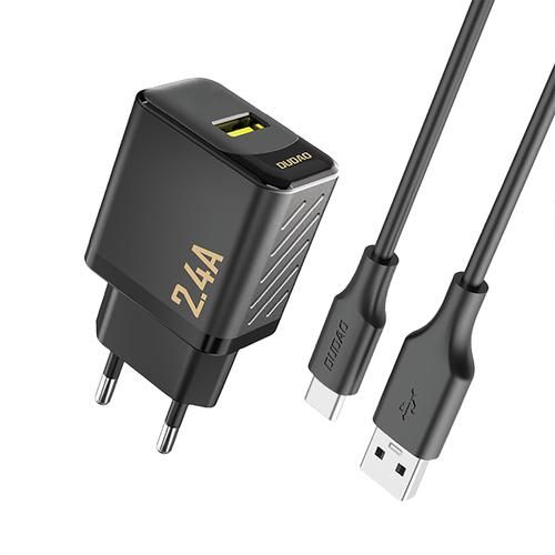 Laadija juhtmega USB-Type-C Dudao A23 2.4A (must) Laadija juhtmega USB-Type-C Dudao A23 2.4A (must)