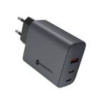 Laadija Forcell F-Energy GaN 2 x USB C + USB A QC4.0 PD 4A 65W (hall)