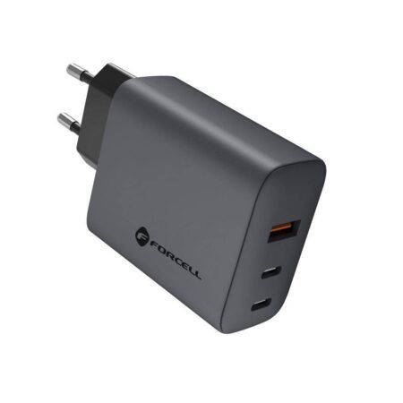 Laadija Forcell F-Energy GaN 2 x USB C + USB A QC4.0 PD 4A 65W (hall)