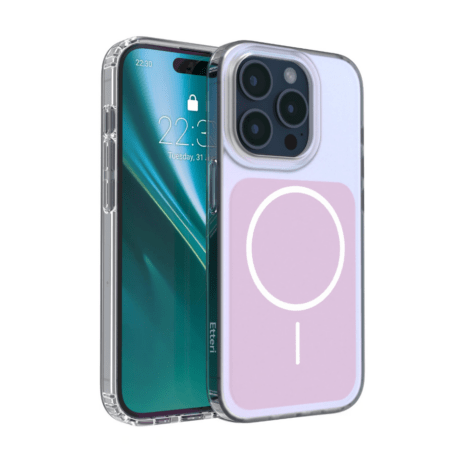 Ümbris Etteri Hidden silicone MagSafe iPhone 15 Pro (läbipaistev/roosa)