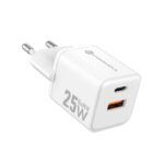 Laadija Forcell F-Energy Mini GaN III USB C + USB A QC4.0 PD 25W (valge)