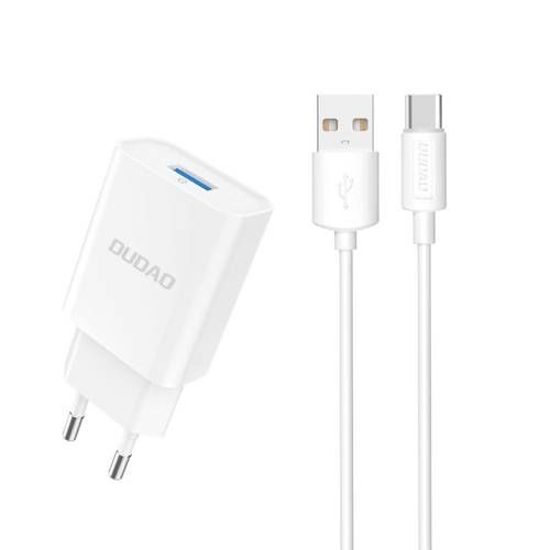 Laadija juhtmega Dudao A4EU, 2.1A USB-Type C (valge) Laadija juhtmega Dudao A4EU, 2.1A USB-Type C (valge)