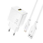 Laadija juhtmega Lightning Dudao A23 2.4A (valge)