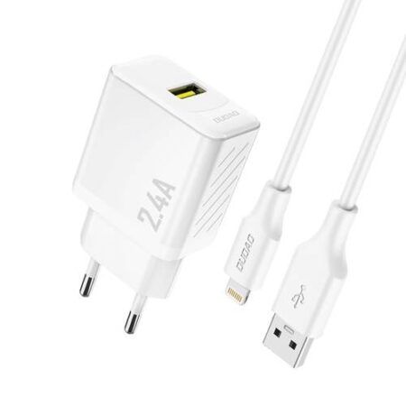 Laadija juhtmega Lightning Dudao A23 2.4A (valge)