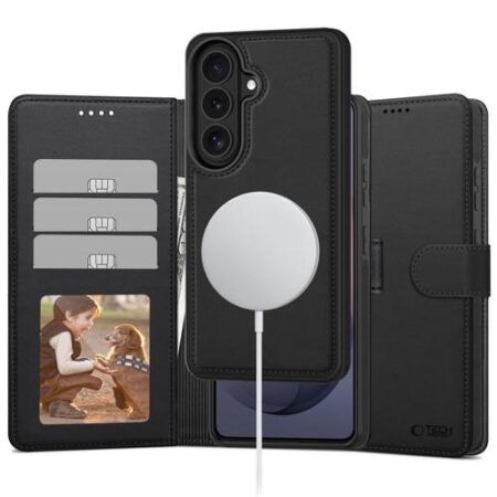 Ümbris kaanega Tech-Protect Wallet Magsafe Samsung S26 (must)