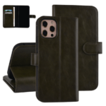 Ümbris kaanega UNIQ Accessory PU Leather iPhone 12 Pro Max (tumeroheline)