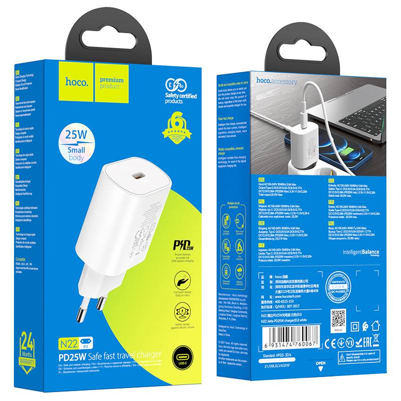 Laadija Charger Hoco N22 PD25W (valge) Laadija Charger Hoco N22 PD25W (valge)