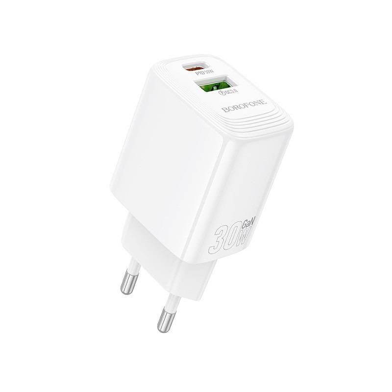 Laadija Borofone BN29 30W USB-C / USB-A (valge) Laadija Borofone BN29 30W USB-C / USB-A (valge)
