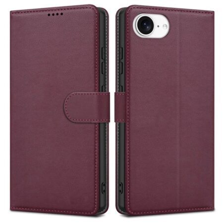 Ümbris kaanega Fancy Wallet Apple iPhone 13 / 14  (tumelilla)