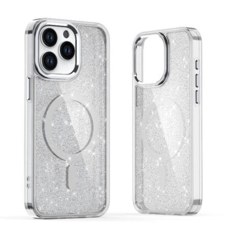 Ümbris Glitter MagSafe Anti-Drop iPhone 17 Pro (läbipaistev)